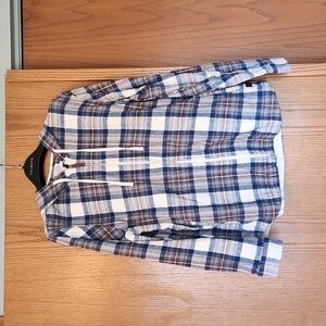 LL Bean hooded zipper flannel shirt jacket